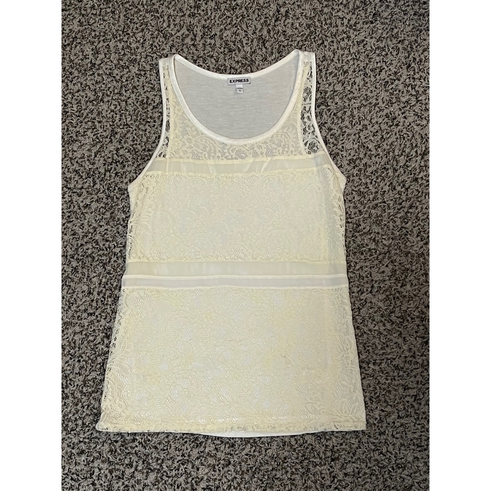 Express White Lace Tank Top